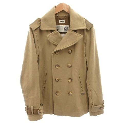 ディーゼル DIESEL Pコート ジャケット ダブル ウール M ベージュ /FF ■GY62