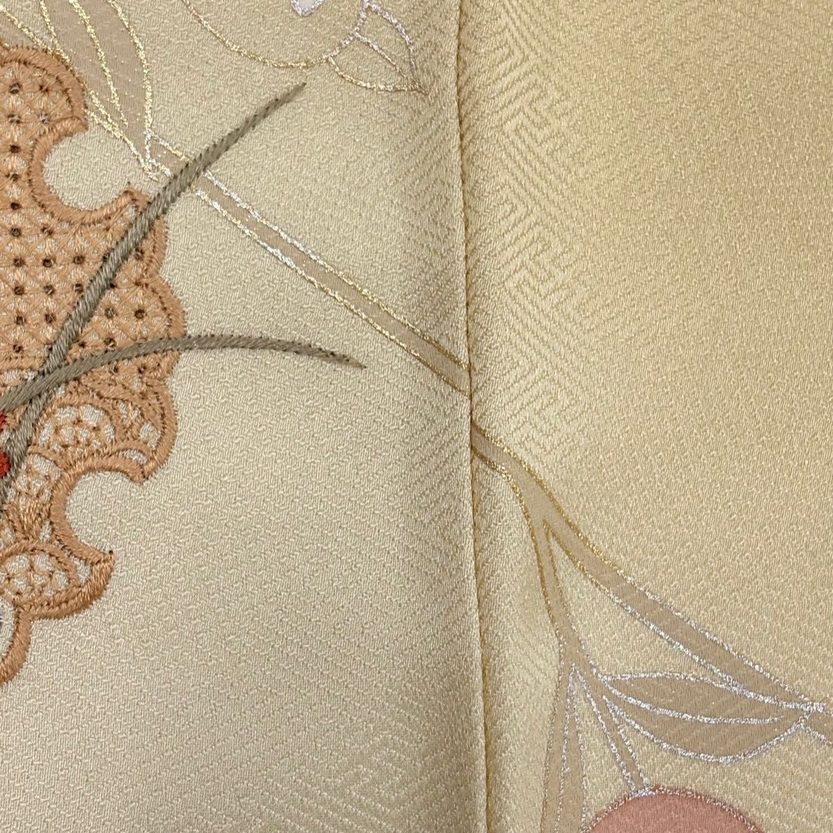 美品】 訪問着 身丈163.5cm 裄丈65cm M 袷 雪輪 冊子 刺繍 金銀彩 