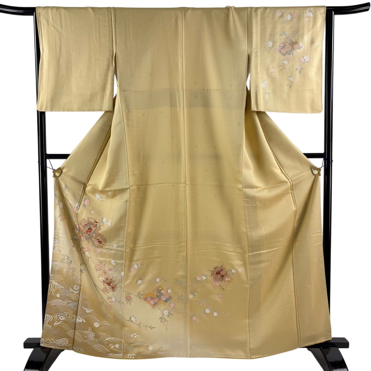 美品】 訪問着 身丈163.5cm 裄丈65cm M 袷 雪輪 冊子 刺繍 金銀彩 