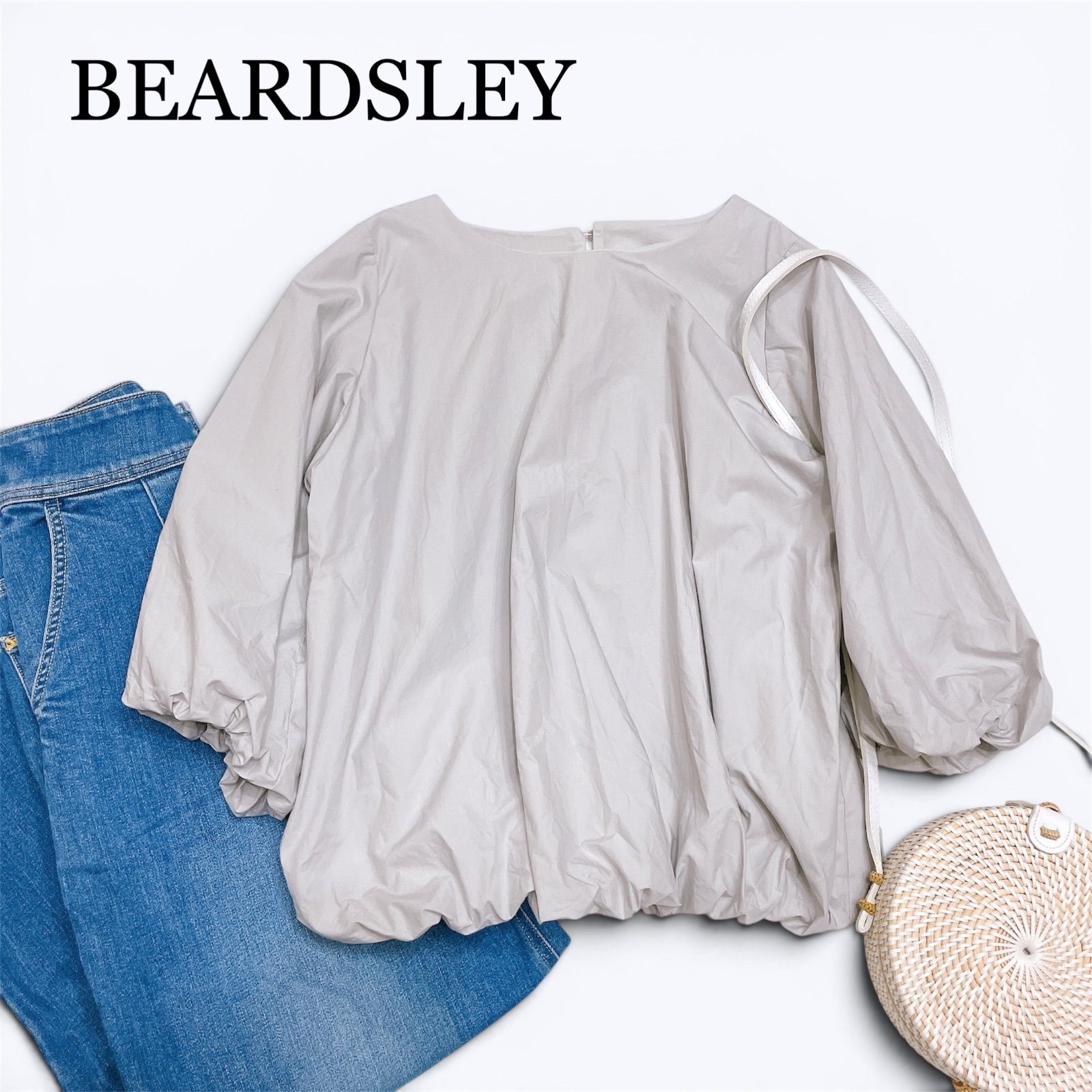 BEARDSLEY】ビアズリー バルーンブラウス ノーカラー 七分袖 裏地付き 