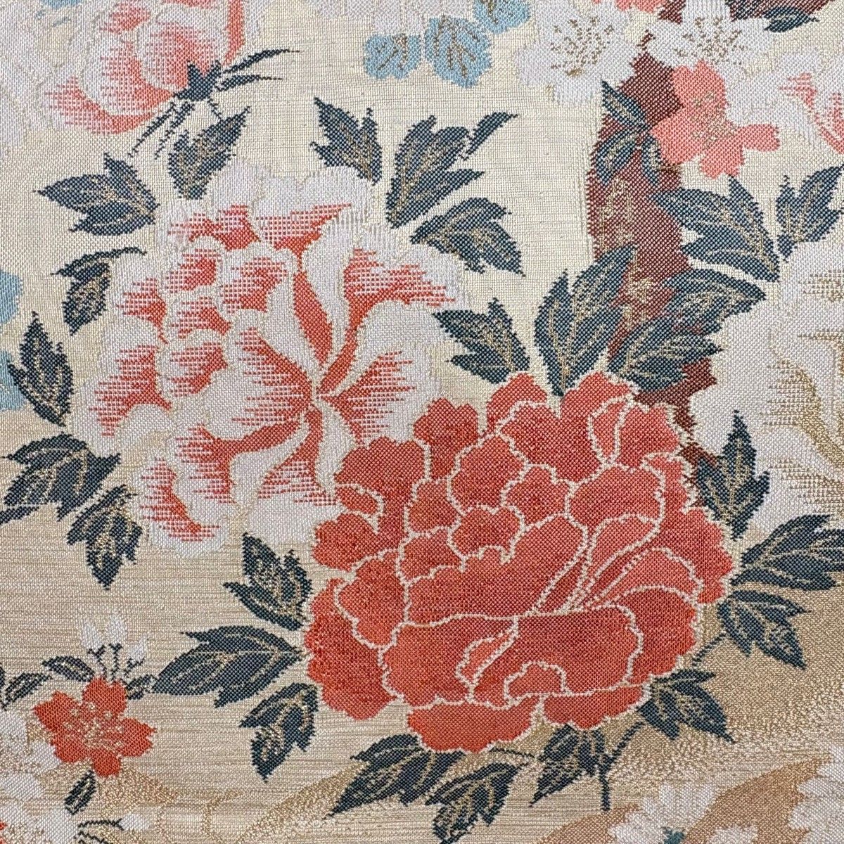 袋帯 秀品 牡丹 鴛鴦 金糸 箔 金色 お太鼓柄 正絹 【中古】 - メルカリ