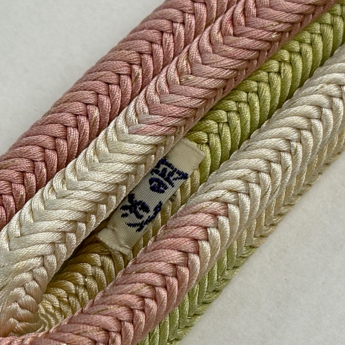 帯締め 美品 逸品 無形文化財 有職組紐 道明 ぼかし 青灰色 正絹 和装 