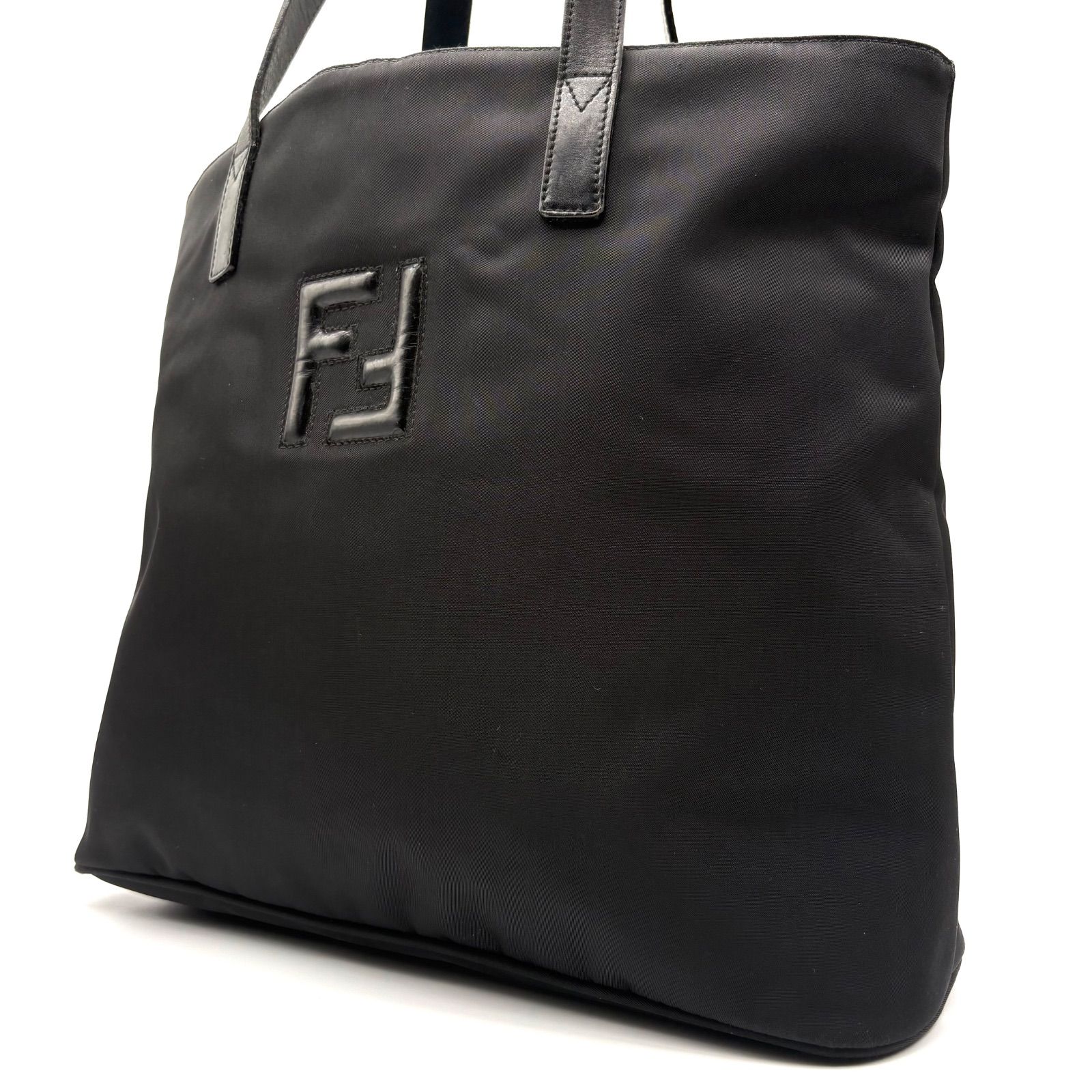 メンズ 【良品✨】FENDI vintage FF Logo Black Nylon Tote Bag 