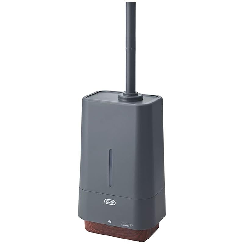 【Toffy/トフィー】 抗菌ハイブリッドUVアロマ加湿器 [4.0L] HF09 上部給水式 UV抗菌 480mL/h 26時間 ロングノズル タイマー付き アロマウォーター対応 ダークグレー HF09-DG