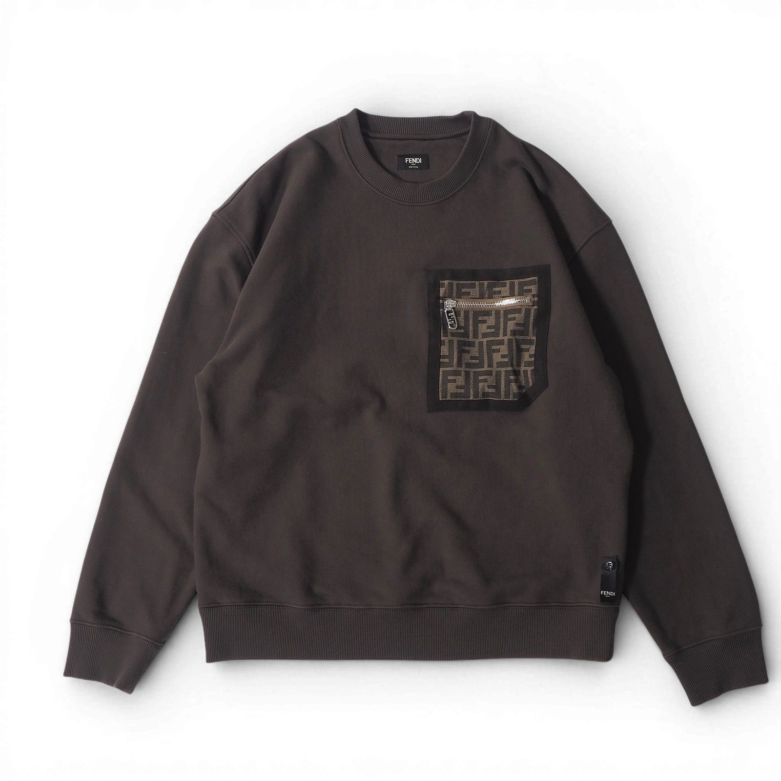 フェンディ FENDI 23年製 FFモチーフ クルーネック スウェットシャツ M 