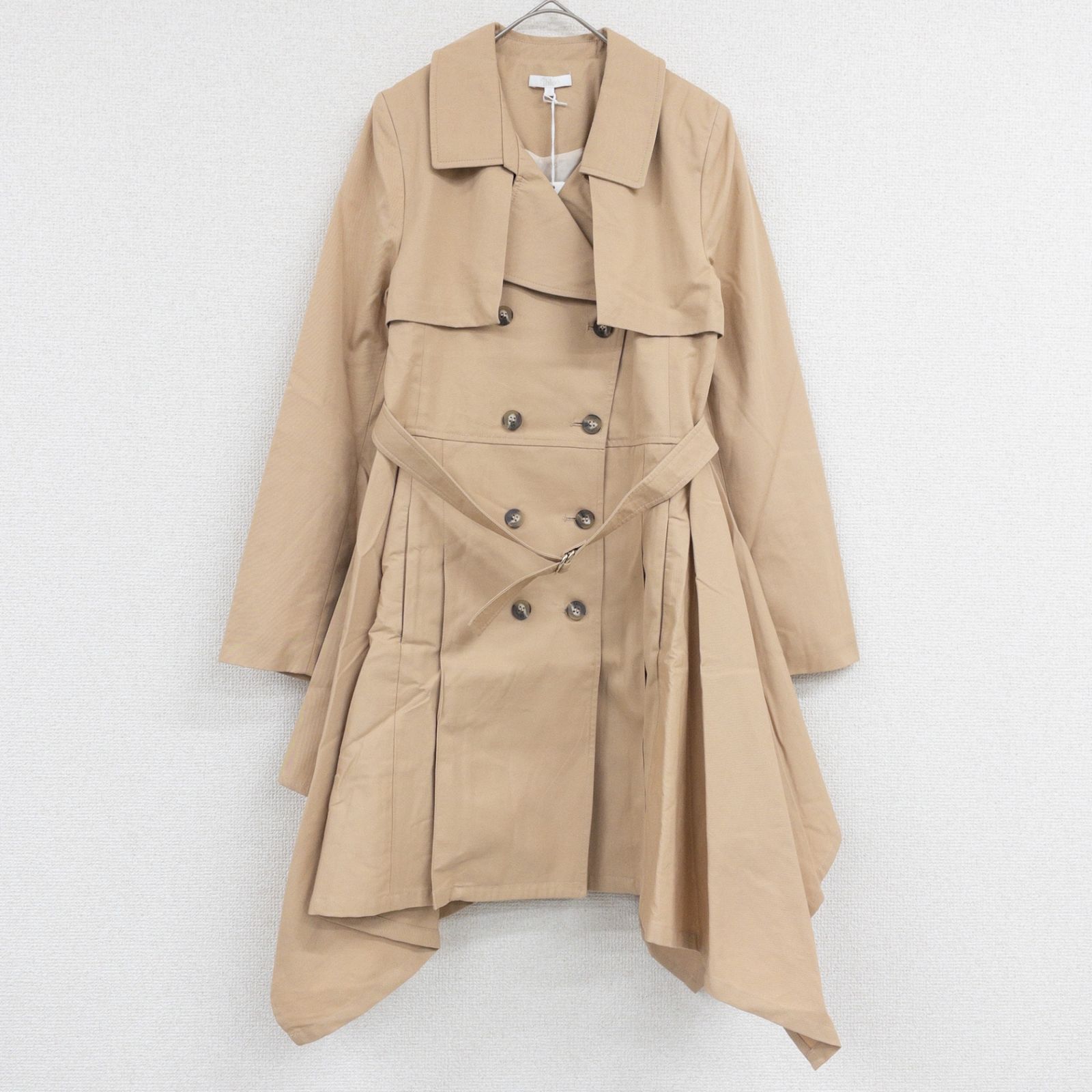 ◎Chloe クロエ トレンチコート ベルト フレア コットン ベージュ 
