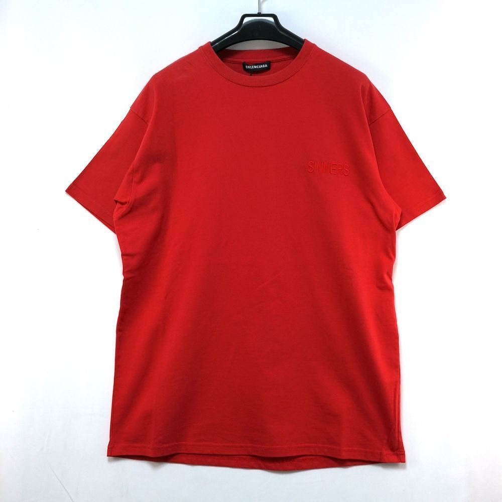 BALENCIAGA バレンシアガ SINNERS エンブロイダリー Tシャツ レッド XS 