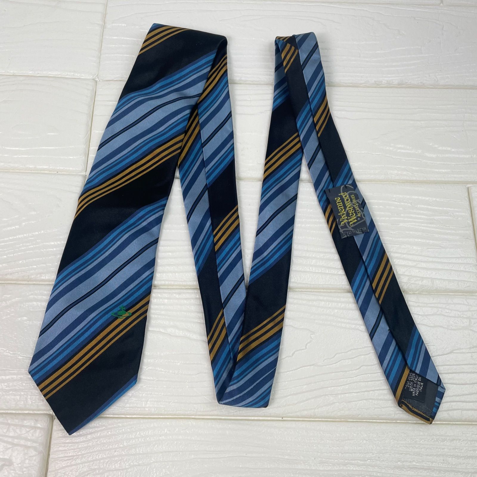 Vivienne Westwood ビックオーブ ネクタイ ストライプ イタリア製-新品