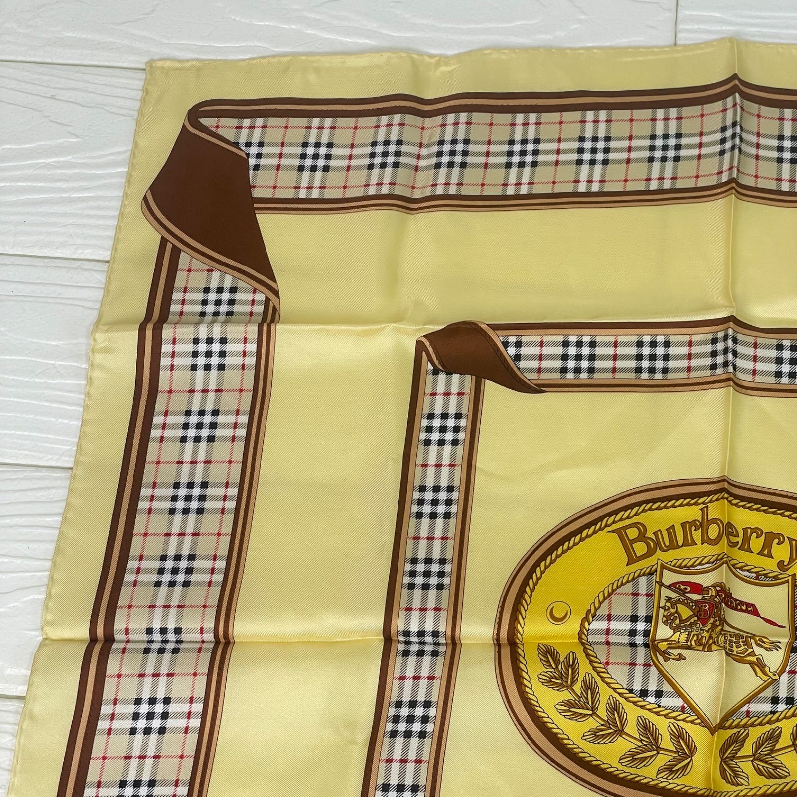 Burberry バーバリー スカーフ ノバチェック シルク100% ベージュ タグ