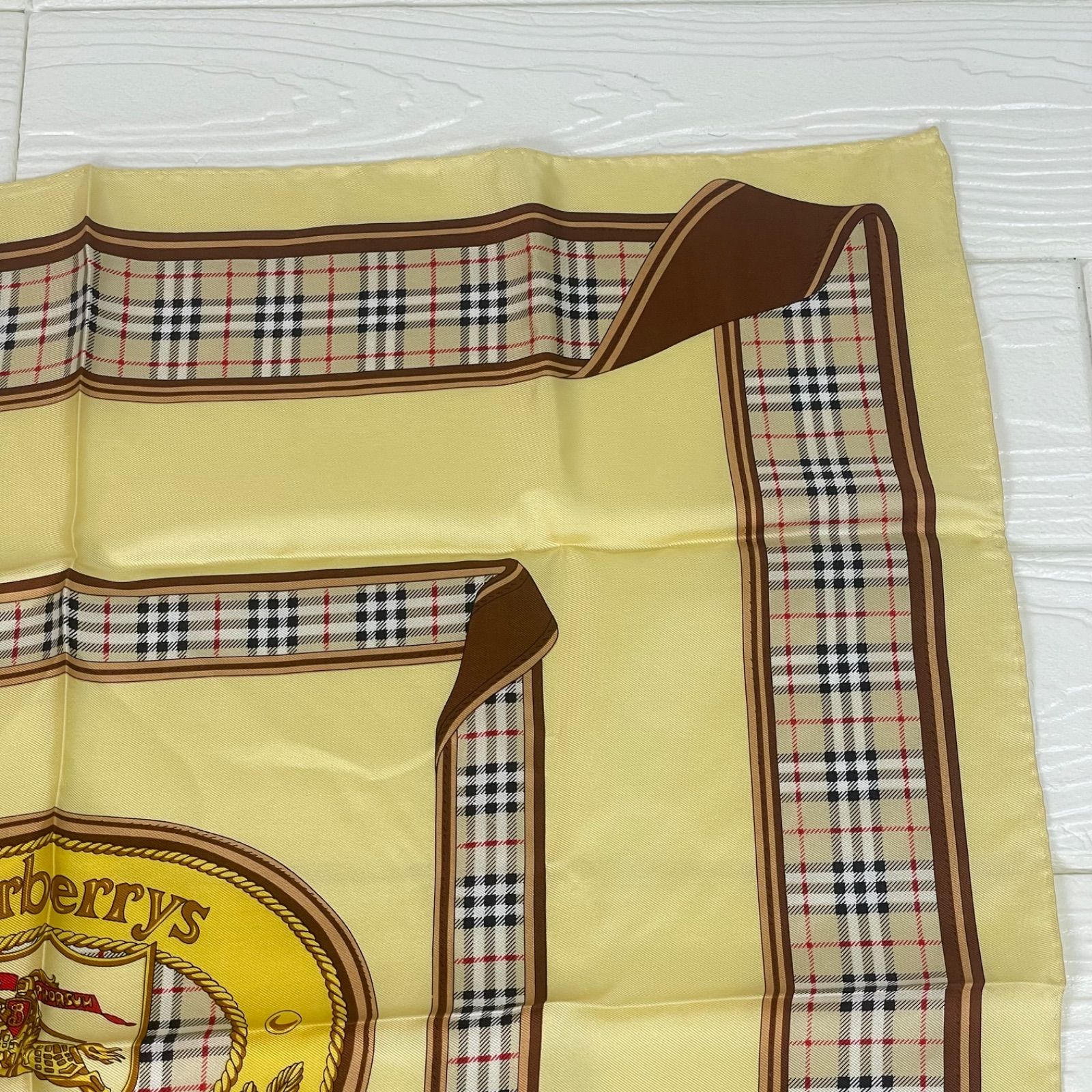 Burberry バーバリー スカーフ ノバチェック シルク100% ベージュ タグ
