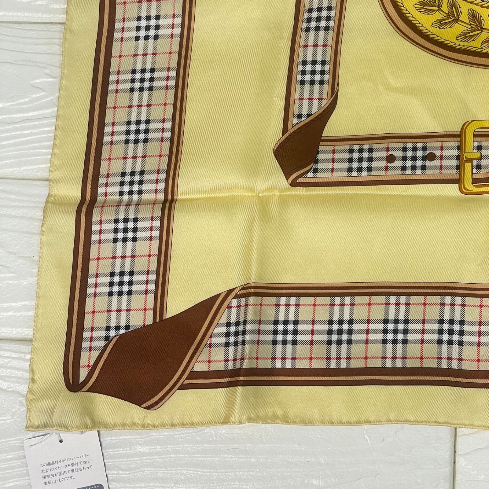 Burberry バーバリー スカーフ ノバチェック シルク100% ベージュ タグ