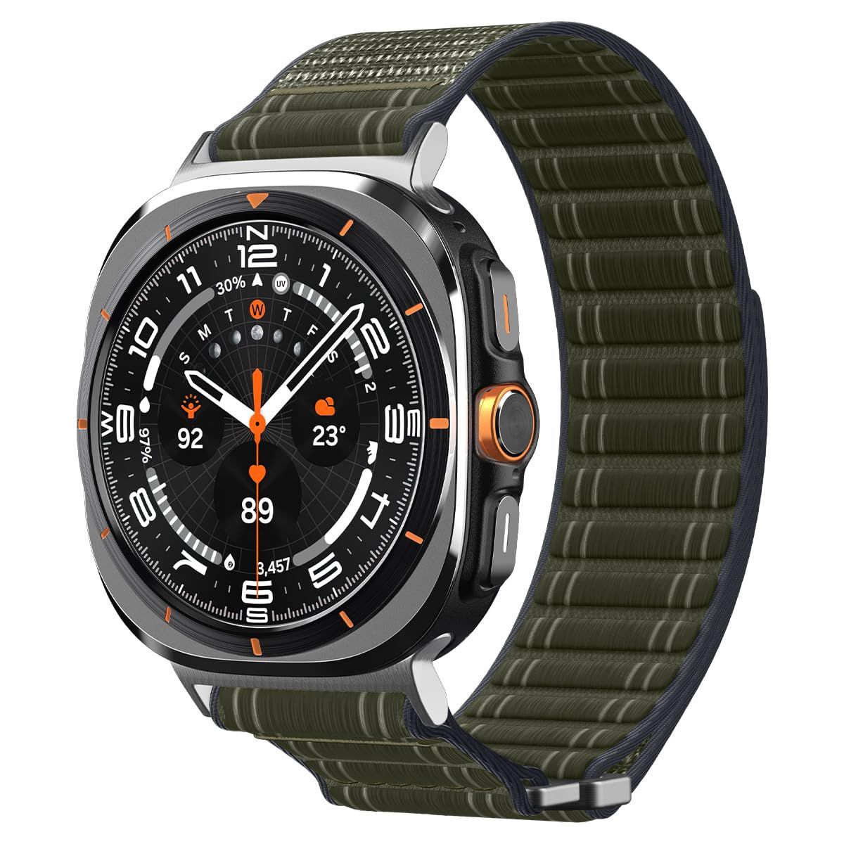 Spigen Galaxy Watch Ultra用バンド Samsung Galaxy Watch Ultra 47mm (2025/2024) WBF0 軽量ファブリックストラップ - グリーン [グリーン]