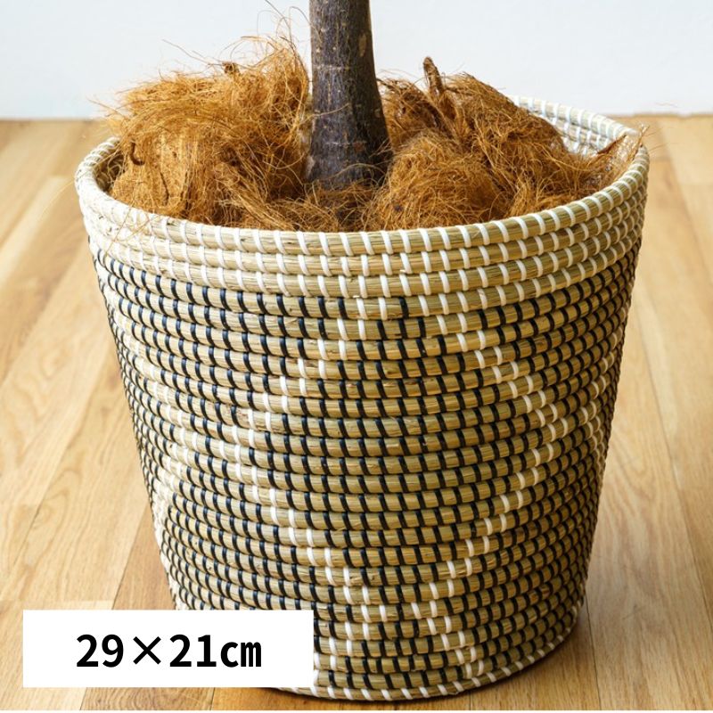 [29×21cm] バスケット 置物 ロンアン ハンドメイド 雑貨 防水 リゾートインテリア 籠 かご ボックス 4001