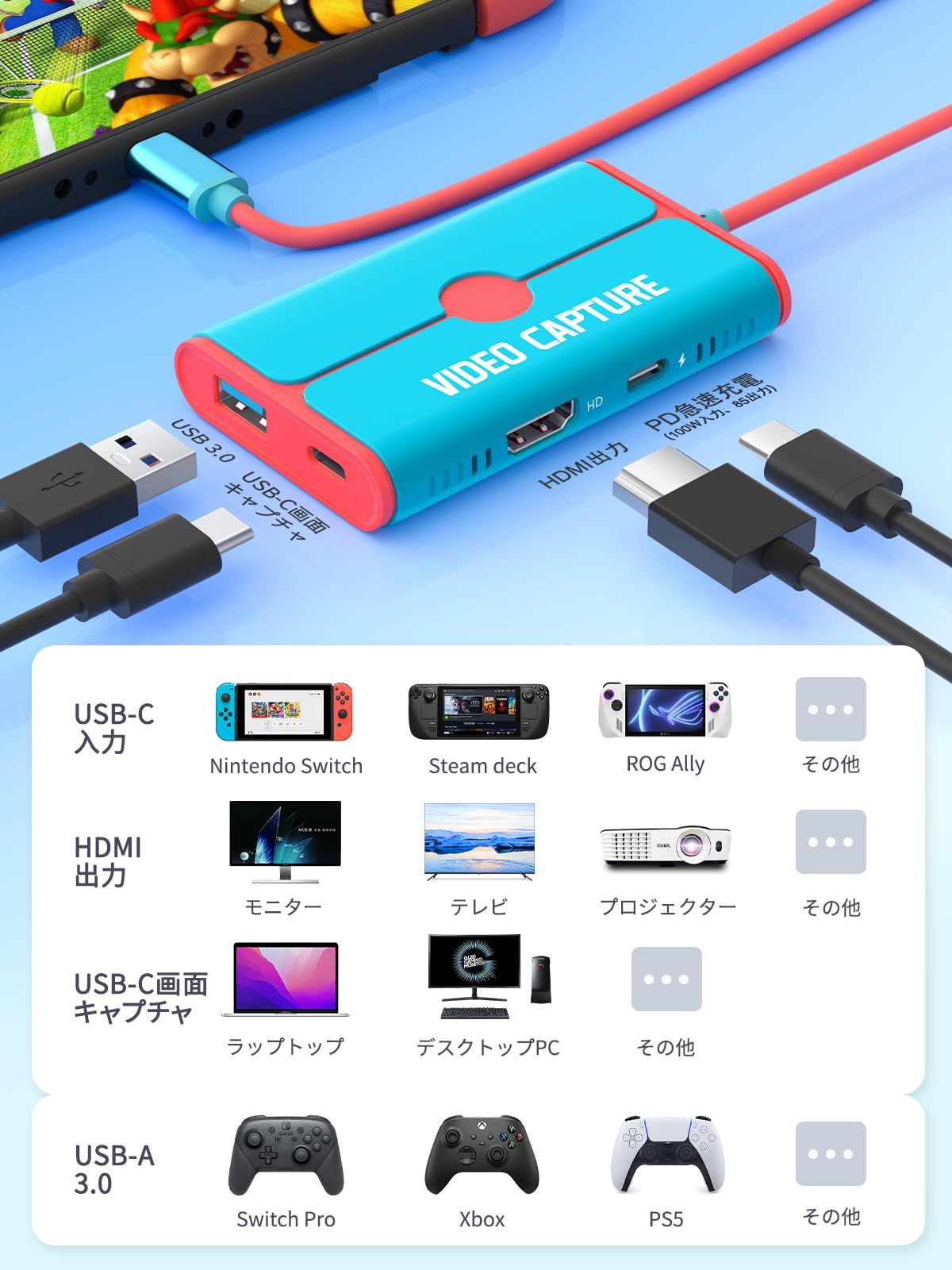Switch キャプチャーボード 4K対応 1080P 60Hz Lemorele - メルカリ