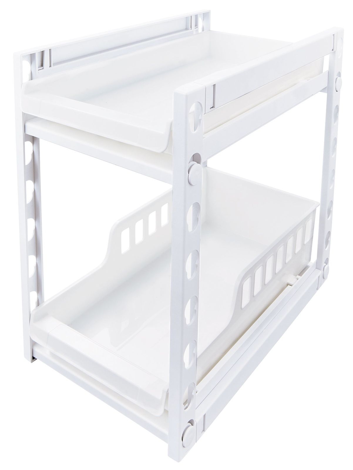 天馬(Tenma) ファビエ スライド式2段ラック 250浅深 ホワイト 8105