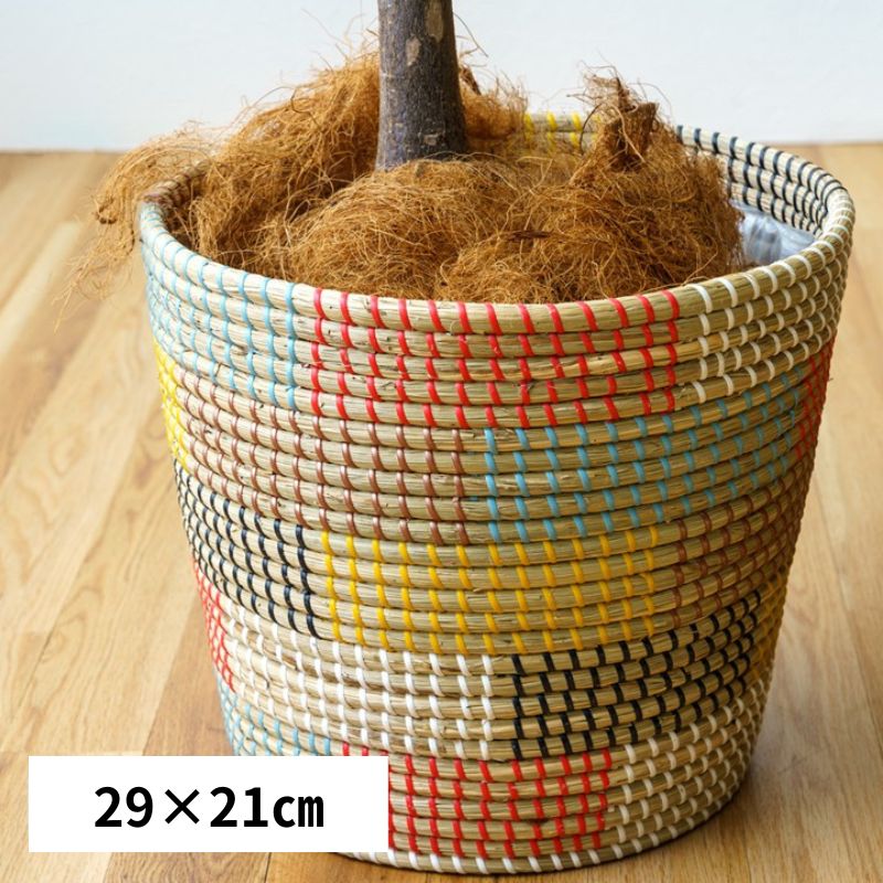 [29×21cm] バスケット 置物 ダナン ハンドメイド 雑貨 防水 リゾートインテリア 籠 かご ボックス 4001