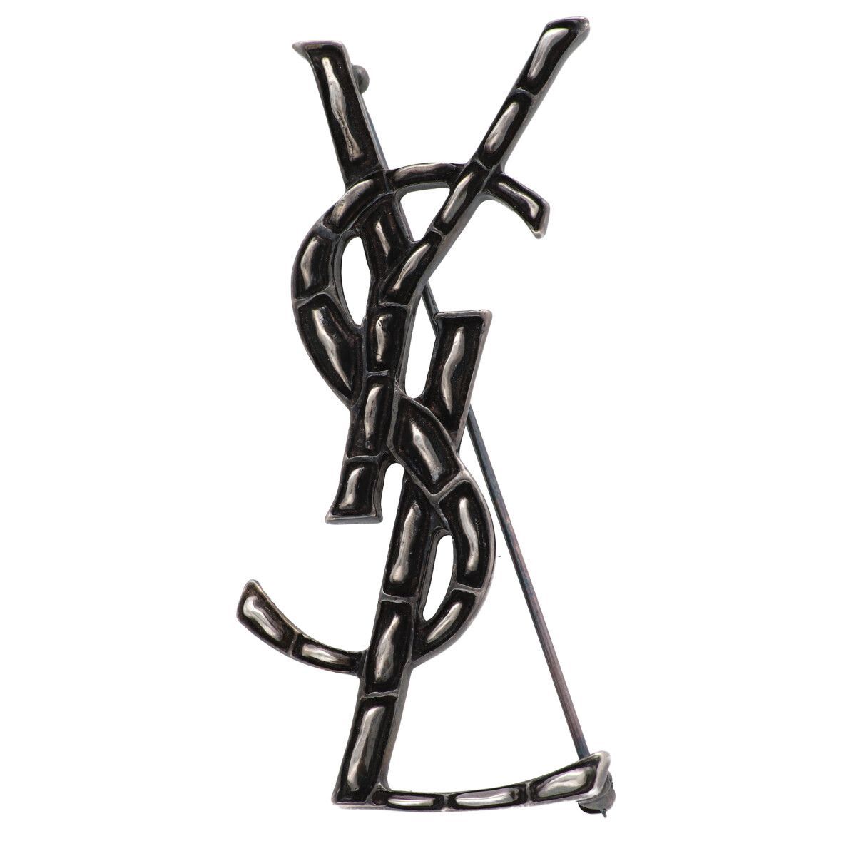 【中古】 Saint Laurent サンローラン クロコダイル ブローチ ブローチ カサンドラ 470371Y15008142 YSLロゴ　メタル 26001133 LI