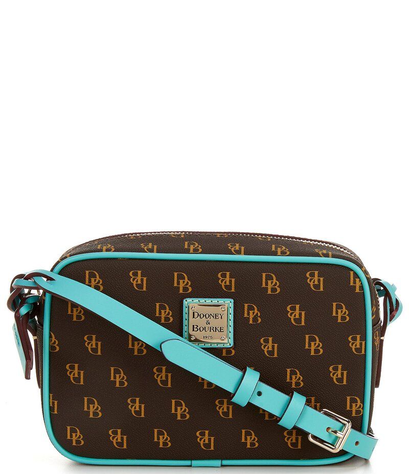 ドーネイアンドバーク レディース バッグ ショルダーバッグ コントラスト Dooney Bourke Blakely Loni Contrast Trim Crossbody Bag Brown T Moro Aqua アクア