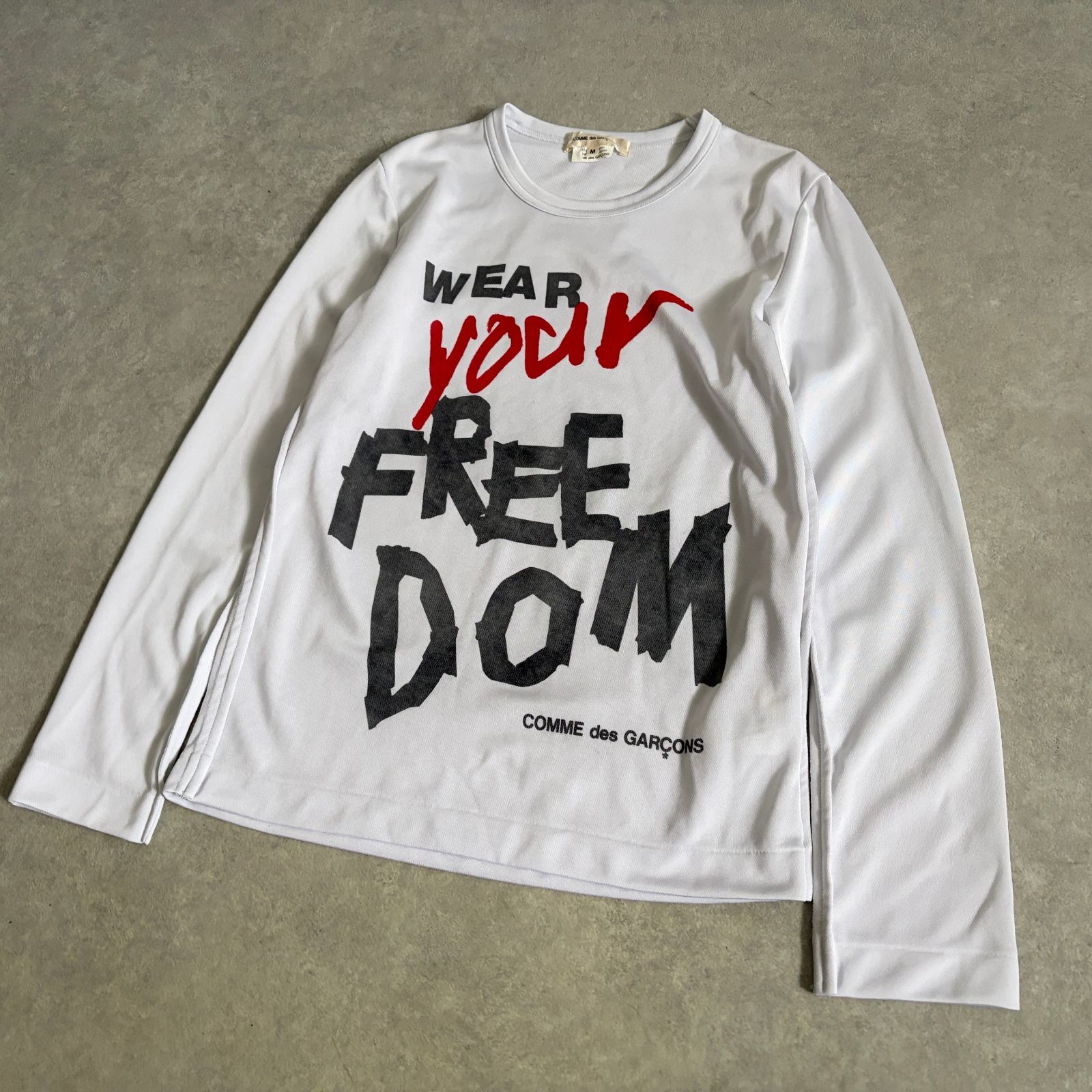 COMME des GARCONS メッセージプリントカットソー ロンT COMME des GARCONS メッセージプリント 長袖Tシャツ ロンT