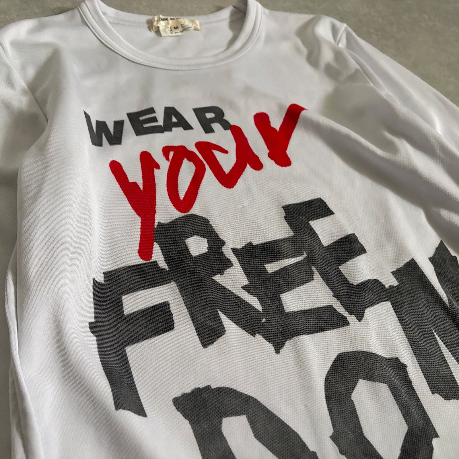 COMME des GARCONS メッセージプリント 長袖Tシャツ ロンT