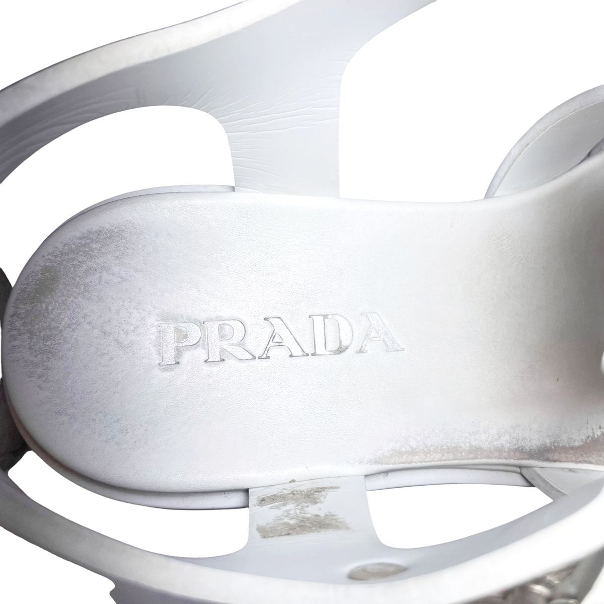 中古】 PRADA プラダ モノリス ラバー サンダル 2X3038 白