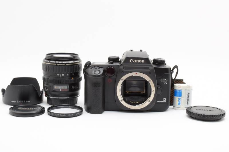 【実用品】Canon キャノン EOS55 EYE CONTROL / EF 28-105mm 3.5-4.5 USM レンズキット フィルム一眼カメラ #4131-19
