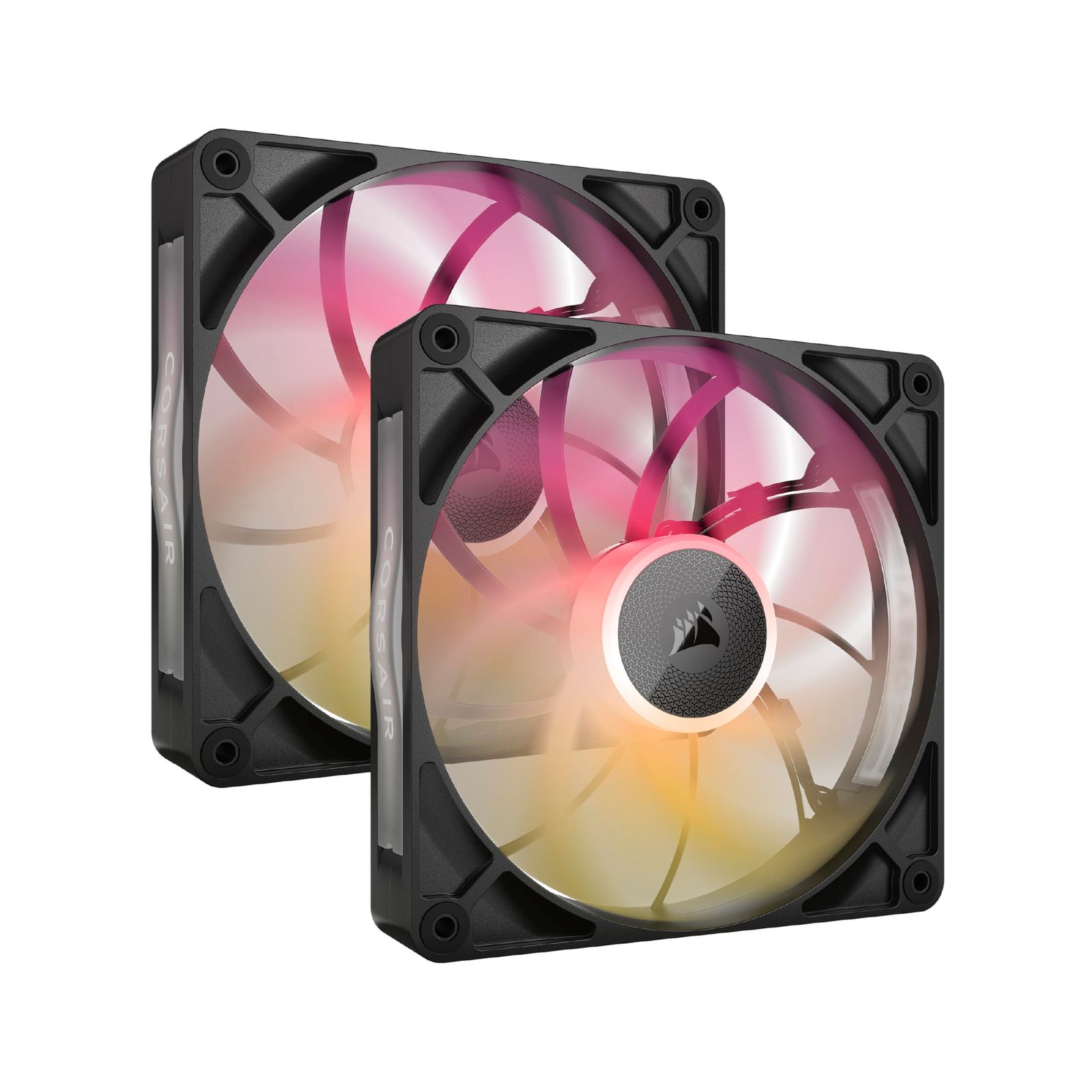 新品 CORSAIR iCUE LINK RX140 MAX RGB スターターキット 140mm PWM PCケースファン 30mm厚 デュアルパック（iCUE LINKシステムハブ付属） ブラック CO-9051036-WW