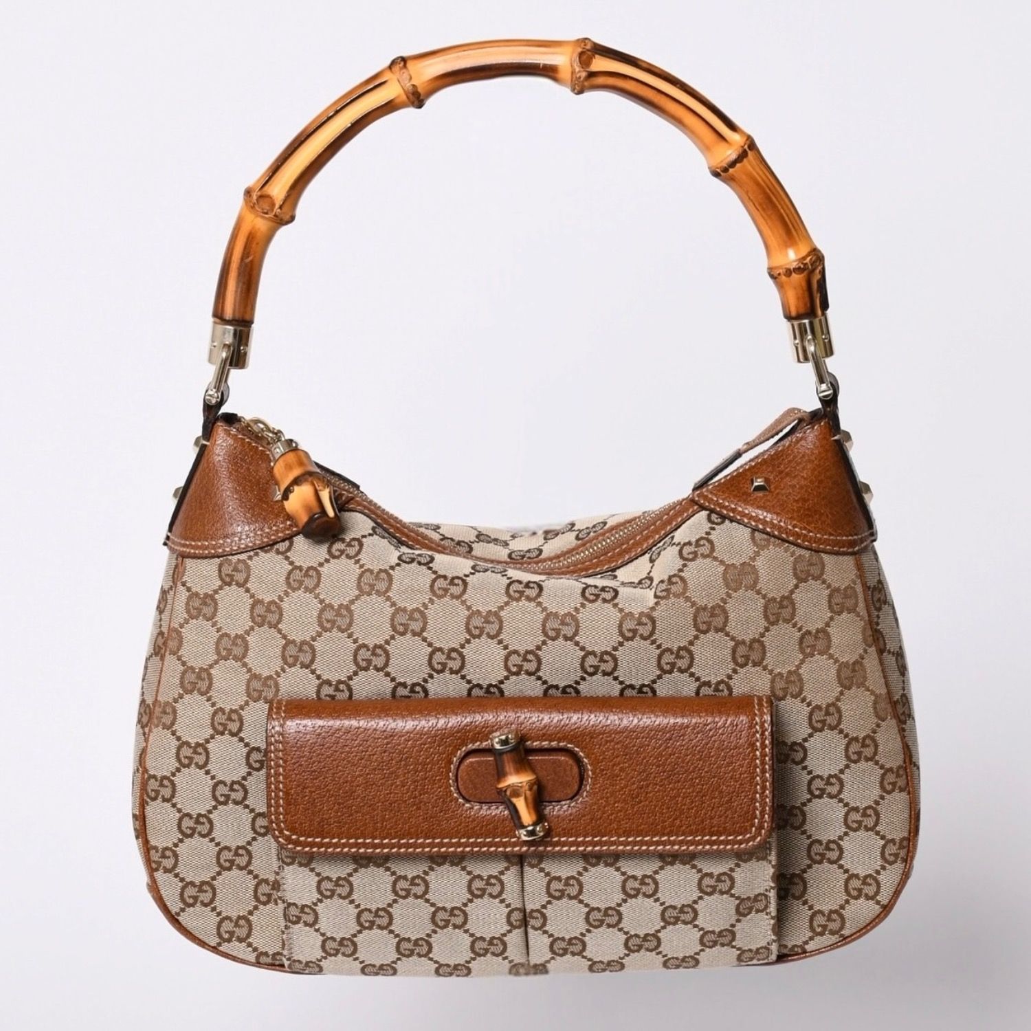 極美品 GUCCI グッチ バンブー Shoulder Bag ショルダーバッグ GG