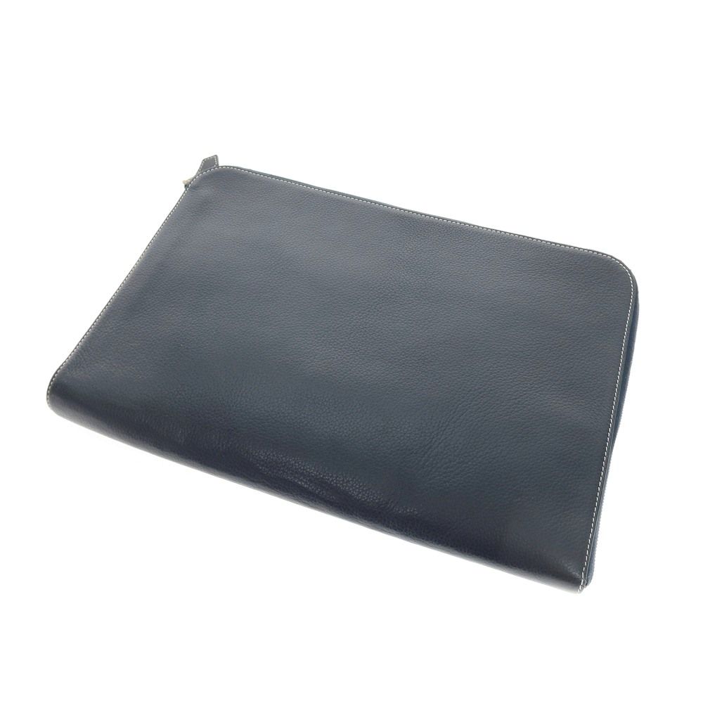 【中古】シセイ Cisei ×トゥモローランド シュリンクレザー クラッチバッグ ネイビー【WxH26.5xD3】【メンズ】 中古】シセイ Cisei ×トゥモローランド シュリンクレザー クラッチ