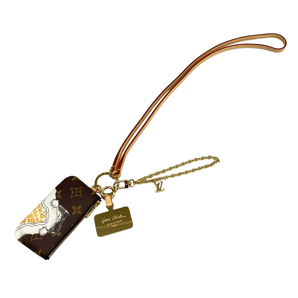 LOUIS VUITTON(ルイヴィトン) 携帯ストラップ キャットグラム美品 フォンホルダー M25919 ベージュ×モノグラム