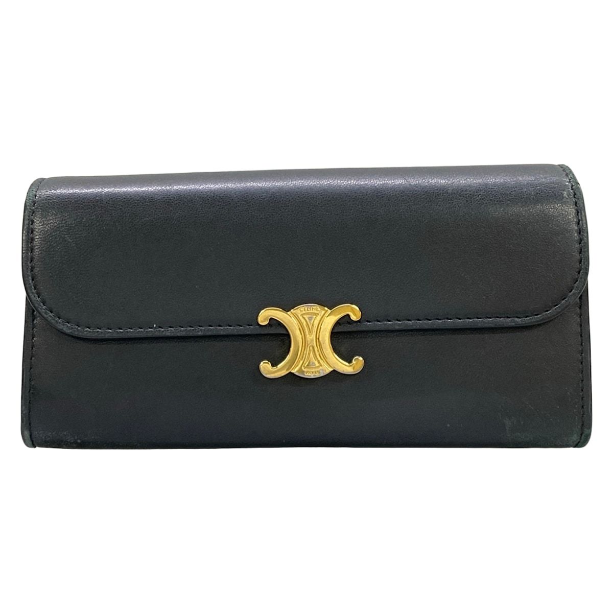 CELINE(セリーヌ) 長財布 ラージ トリオンフ フラップウォレット 10E313BZG.38NO 黒 ラムスキン