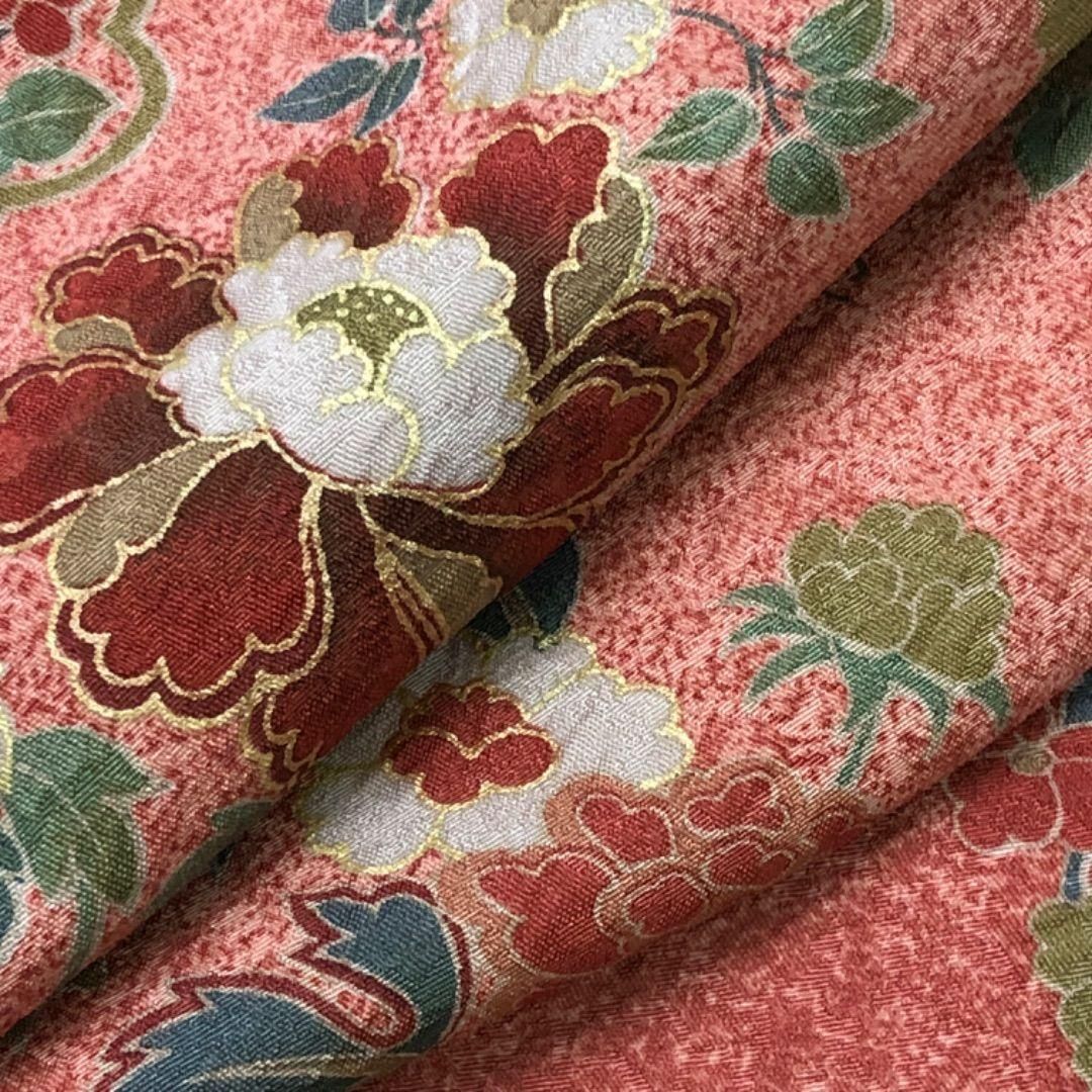 付下げ 美しい花模様 中紅色 グラデーション 金彩 K-5751 - メルカリ
