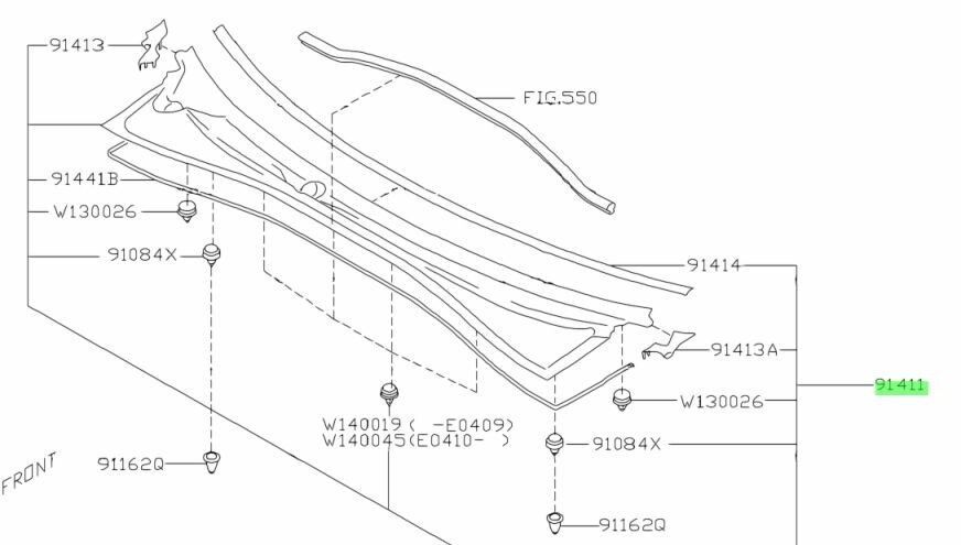 スバル 純正品 インプレッサ GDA/GDB/GGA F/G型 センターカウルトップ