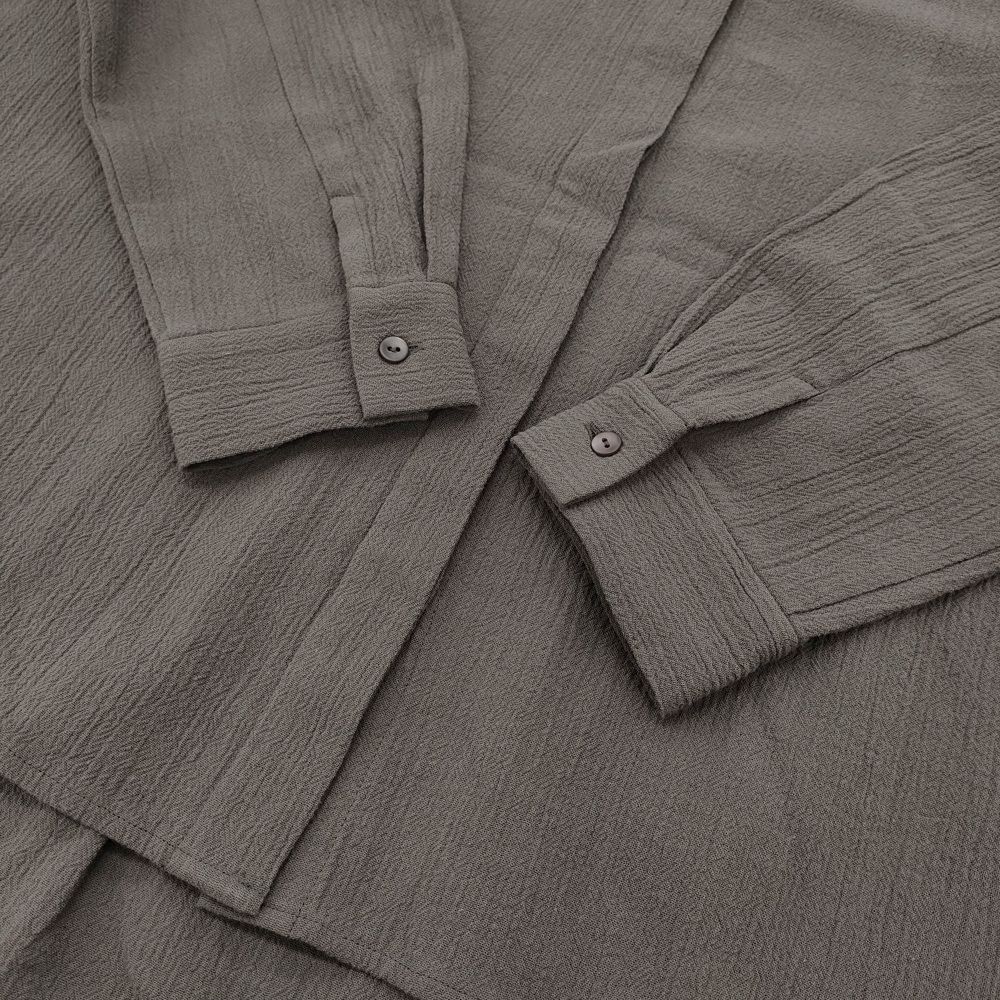 evam eva 未使用品 cotton no collar shirt M 定価29700円 E261T051