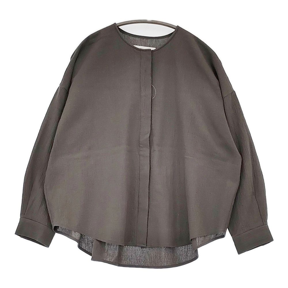 evam eva エヴァムエヴァ カジュアルシャツ M グレー 【古着】【中古】【送料無料】 evam eva 未使用品 cotton no collar shirt M 定価29700円 E261T051