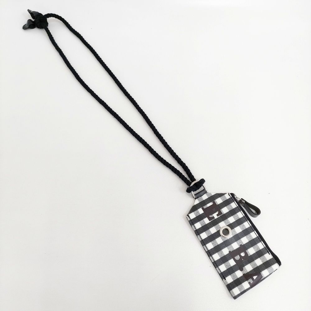 ebagos Bouquet Garni スマートフォンケース・6号PVC チェック 定価17600円 携帯・スマホアクセサリー 24SS ブラック ホワイト レディース エバゴス【中古】6-0421G♪
