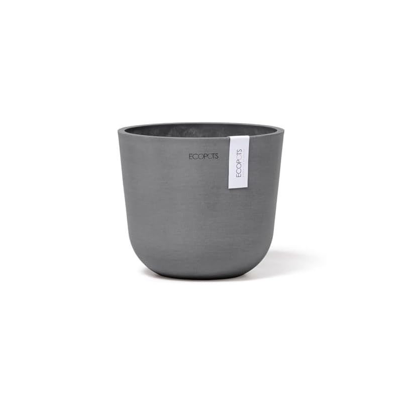 【新品】 ECOPOTS Oslo 植木鉢 5号 おしゃれ 軽い 鉢 鉢カバー プランター 中型北欧 インテリア プラスチック 天然石 植物 観葉植物 屋内 屋外グレー エコポッツ アンドプランツ AND PLANTS 1
