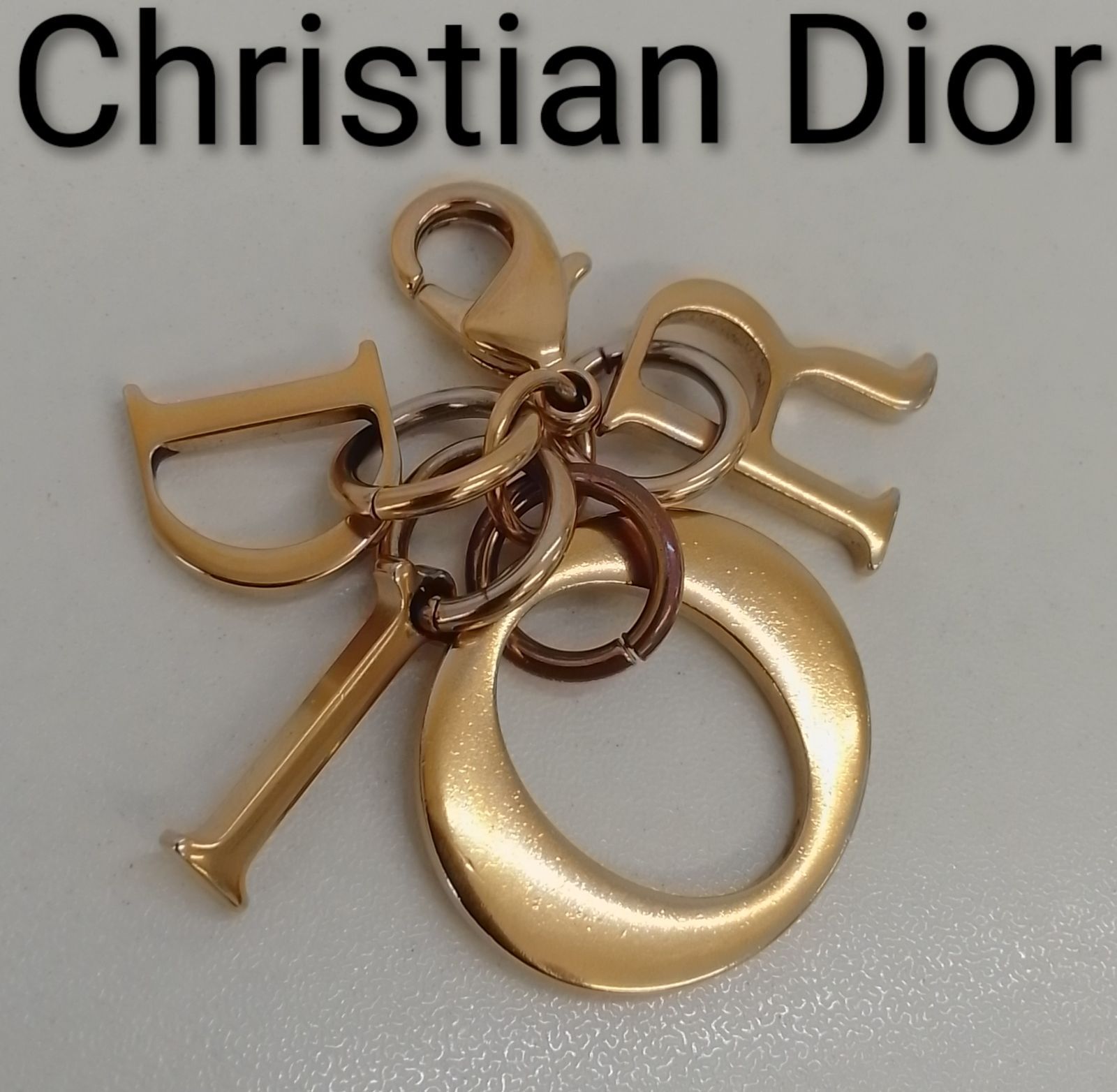 AQS14 クリスチャンディオール 極美品 DIORロゴチャーム ゴールド金具