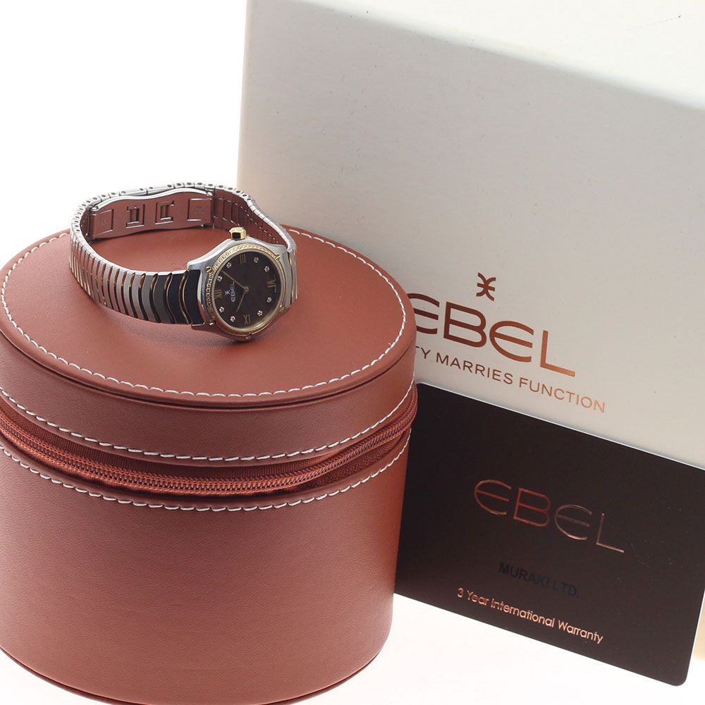 エベル EBEL E9157114 クラシックウェーブ ダイヤベゼル クォーツ レディース 箱・保証書付き_919237 エベル EBEL E9157114 クラシックウェーブ ダイヤベゼル クォーツ