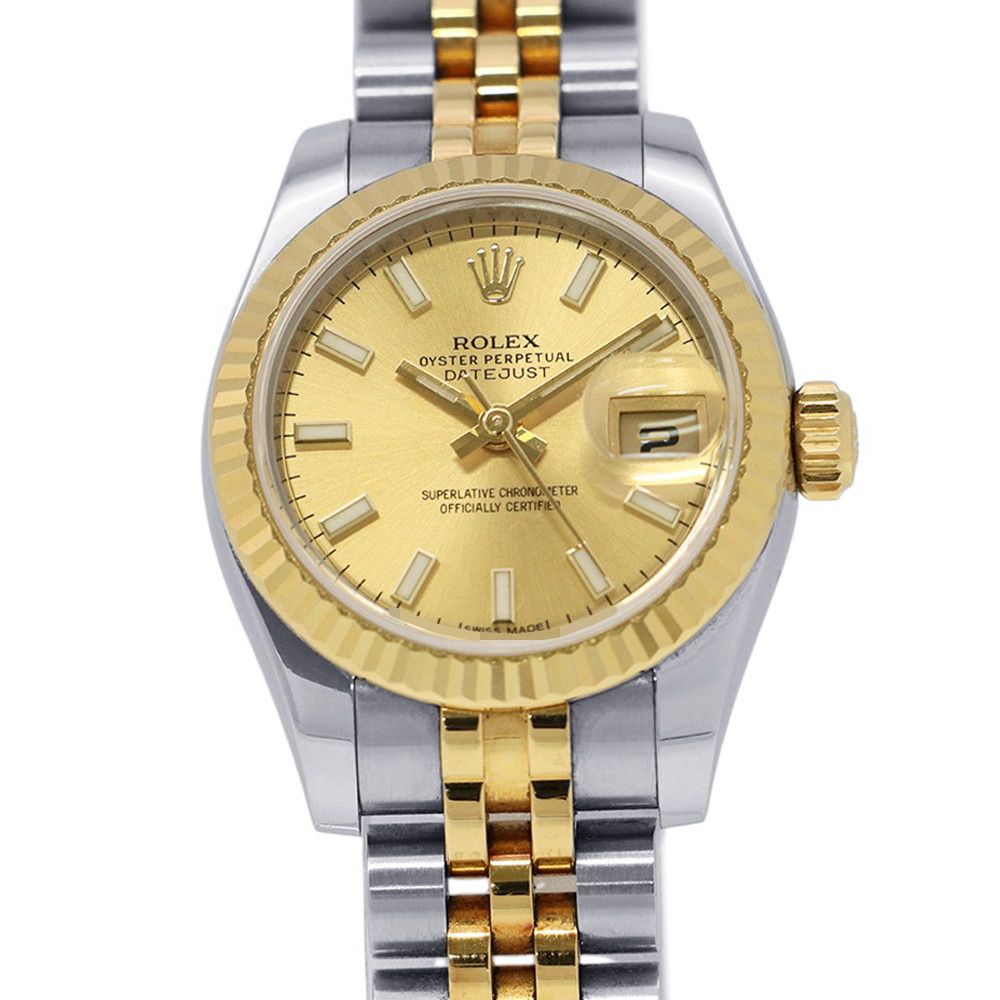 ロレックス Rolex 腕時計 デイトジャスト 179173G ルーレット刻印 ランダムシリアル 10ポイント ダイヤインデックス サンレイ シャンパンカラー文字盤 K18YG SS 自動巻き 【箱・保付き】 【中古】 楽天市場】【中古】ロレックス デイトジャスト 179173 Z番 ルーレット