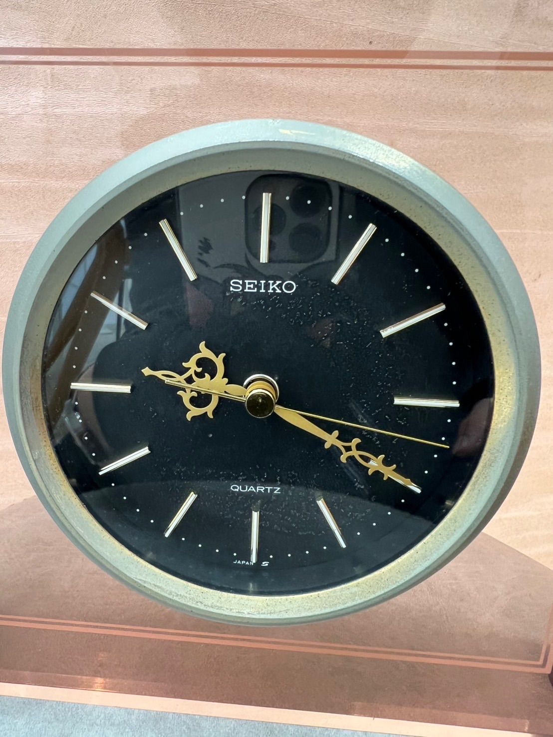 SEIKO セイコー 飾り置時計 天然木 漆調高光沢仕上げ 銘木意匠 置時計