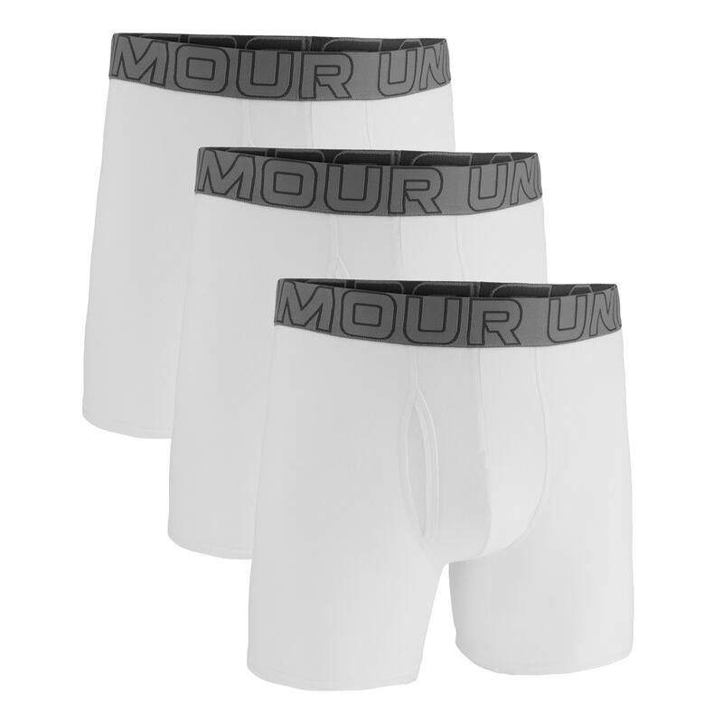 アンダーアーマー メンズ アンダーウェア ボクサーパンツ ロゴ Under Armour Logo Boxers 3Pack Mens White ホワイト