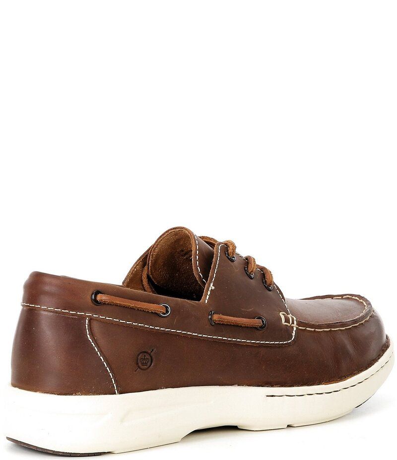 ボーン メンズ シューズ スリッポン・ローファー レザー Born Mens Mariner 3Eye Leather Boat Shoes Tan タン