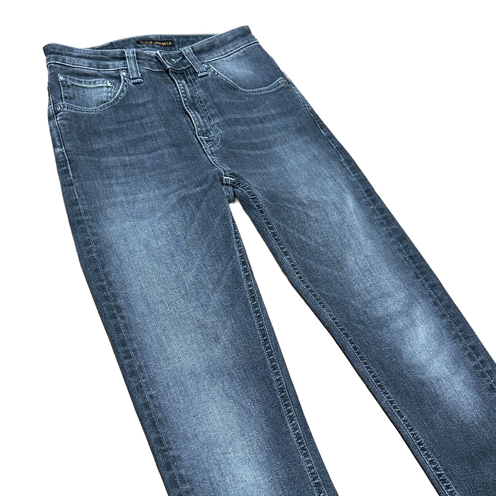 NUDIE JEANS HIGHTOP TILDE タイト スキニーデニム ブラック W28 