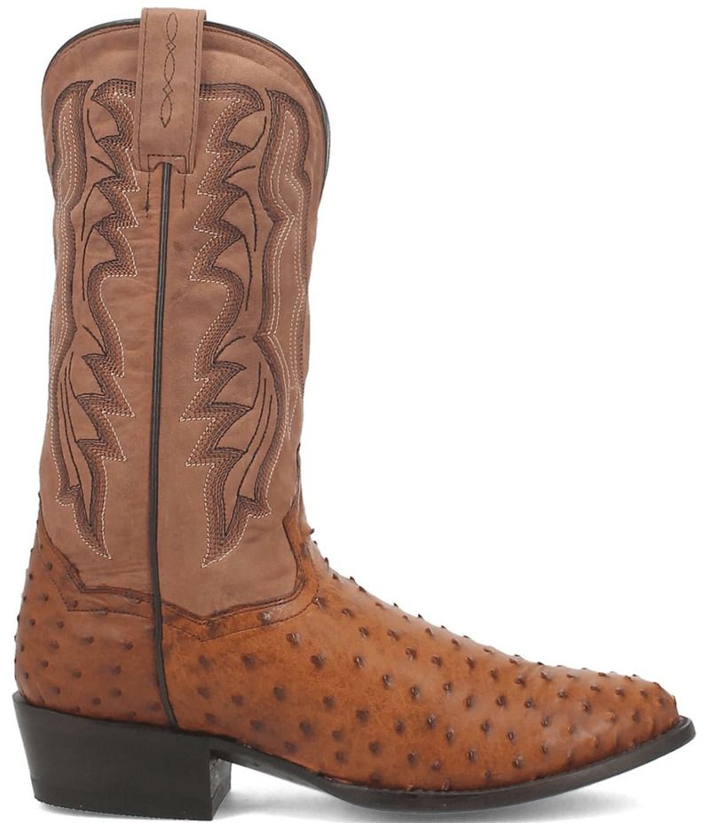 ダンポスト メンズ シューズ ブーツ・レインブーツ Dan Post Mens Tempe 12 Full Quill Ostrich Western Boots Saddle BrownChocolate ブラウン
