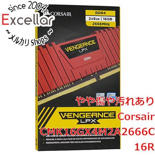 [bn:3] Corsair　CMK16GX4M2A2666C16R　DDR4 PC4-21300 8GB 2枚 元箱あり