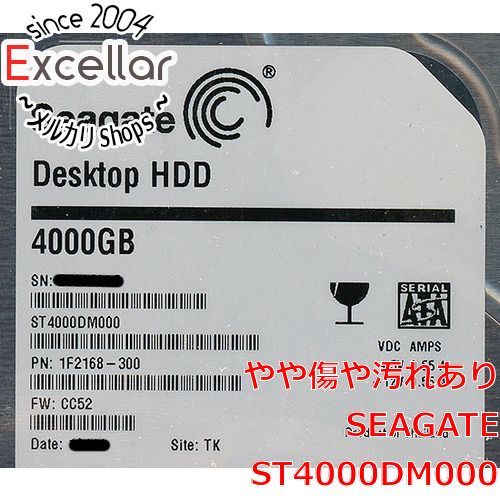 [bn:7] SEAGATE製HDD　ST4000DM000　4TB SATA600　9000～10000時間以内