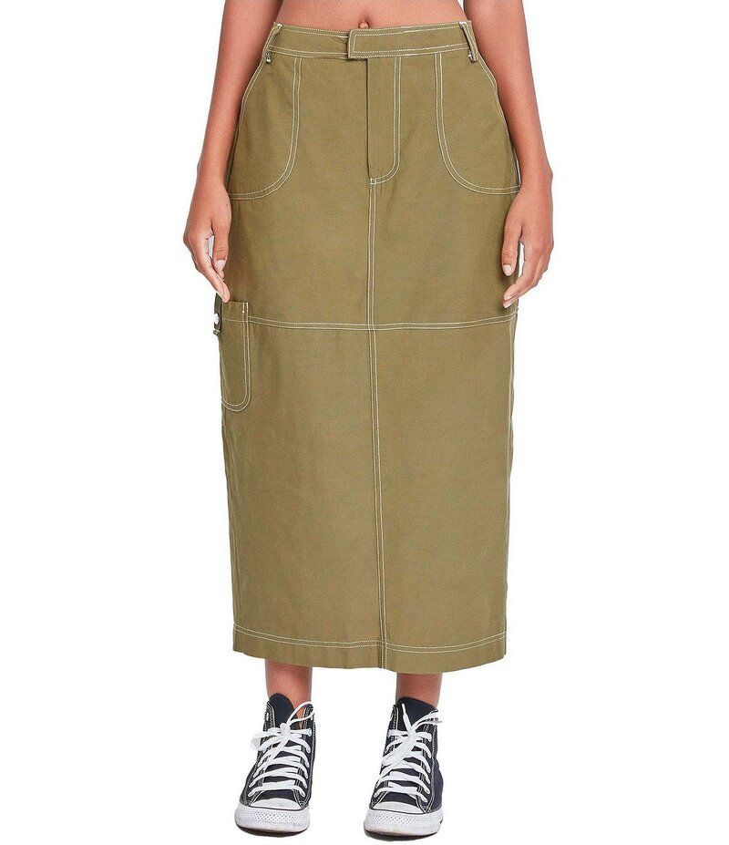 YMI ジーンズ レディース ボトムス スカート マキシ YMI Jeanswear Mid Rise Cargo Maxi Skirt Olive オリーブ 10,486円