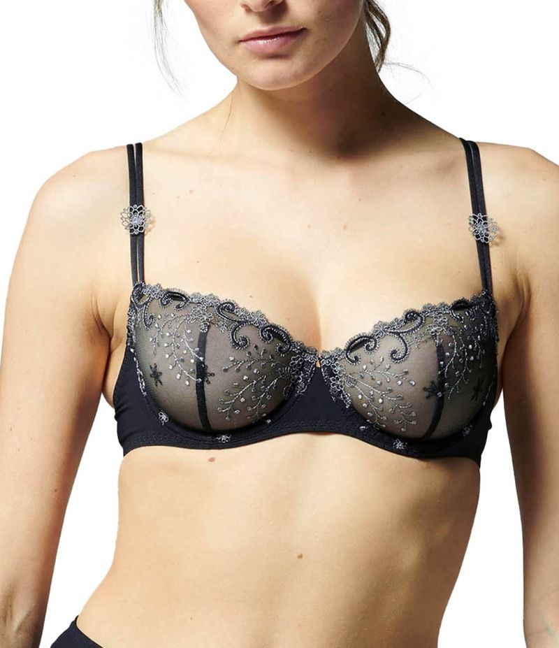 シモーヌペレール レディース アンダーウェア ブラジャー 刺繍 Simone Perele Delice Demi Cup Embroidered Adjustable Bra Moonlight