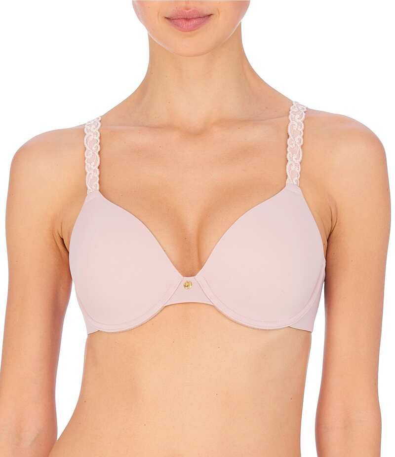 ナトリ レディース アンダーウェア ブラジャー Tシャツ Natori Pure Luxe Seamless FullBusted Underwire UBack Contour TShirt Bra Rose Beige ベージュ